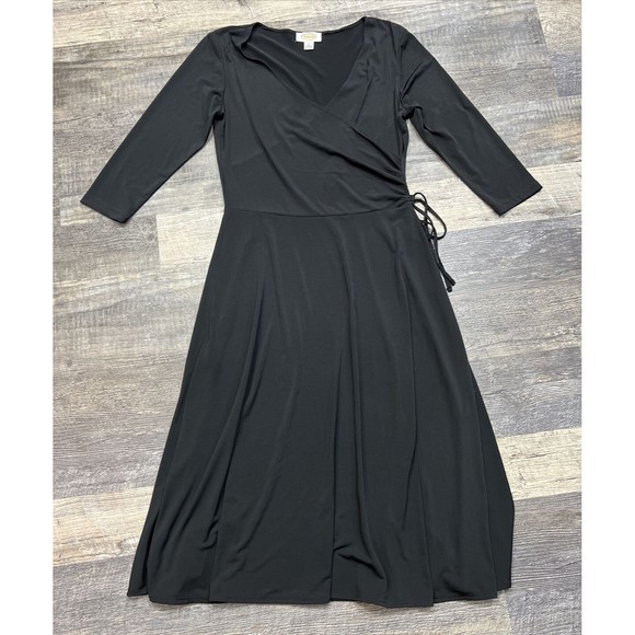 Talbots Dresses & Skirts - Talbots LBD Women's Faux Wrap 3/4 Sleeve Stretch Career Classic Size 6
